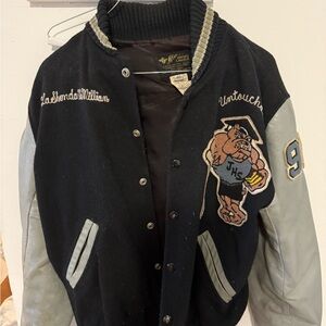 Vintage Black and Gray Varsity Jacket